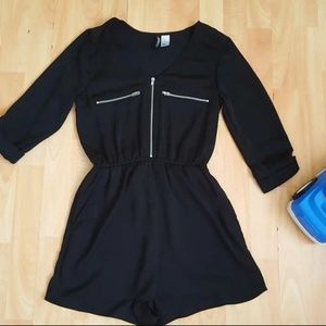 H&m silver zipper romper